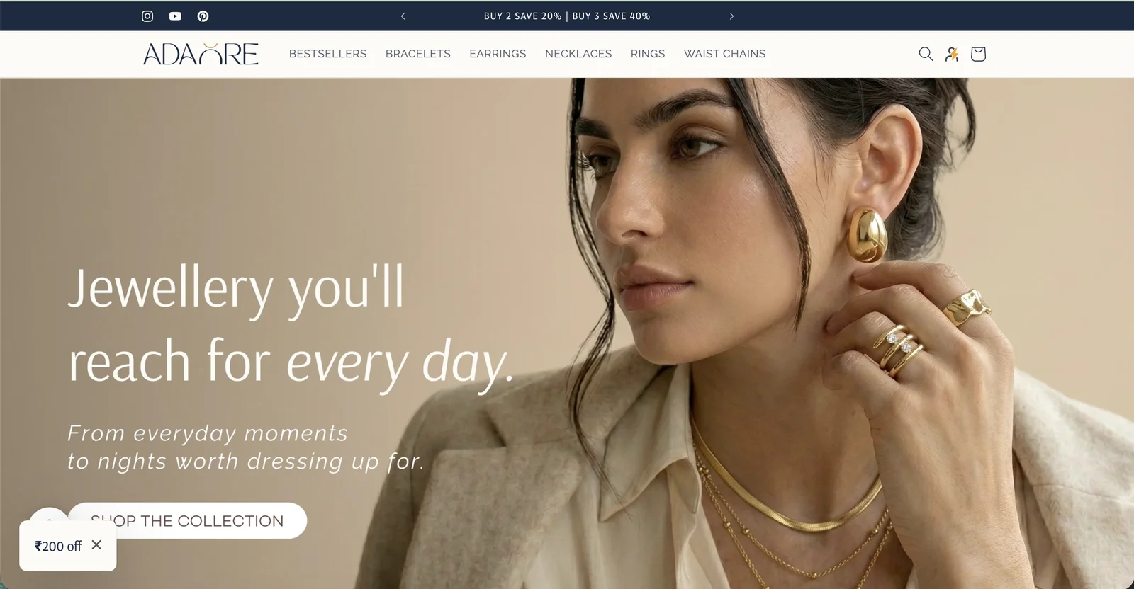 Adaore Jewelry Hero Section